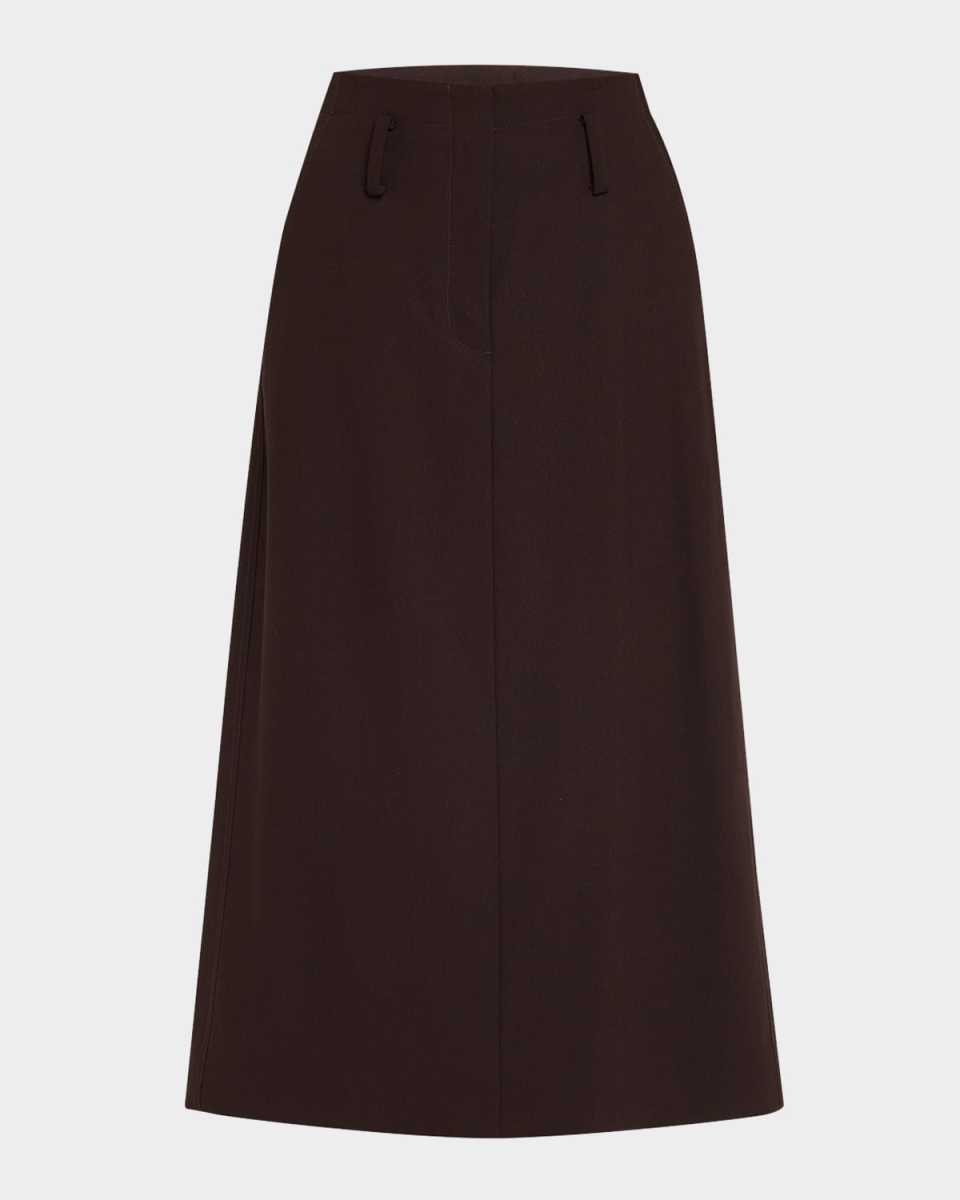 Milan Wool-Blend Midi Skirt